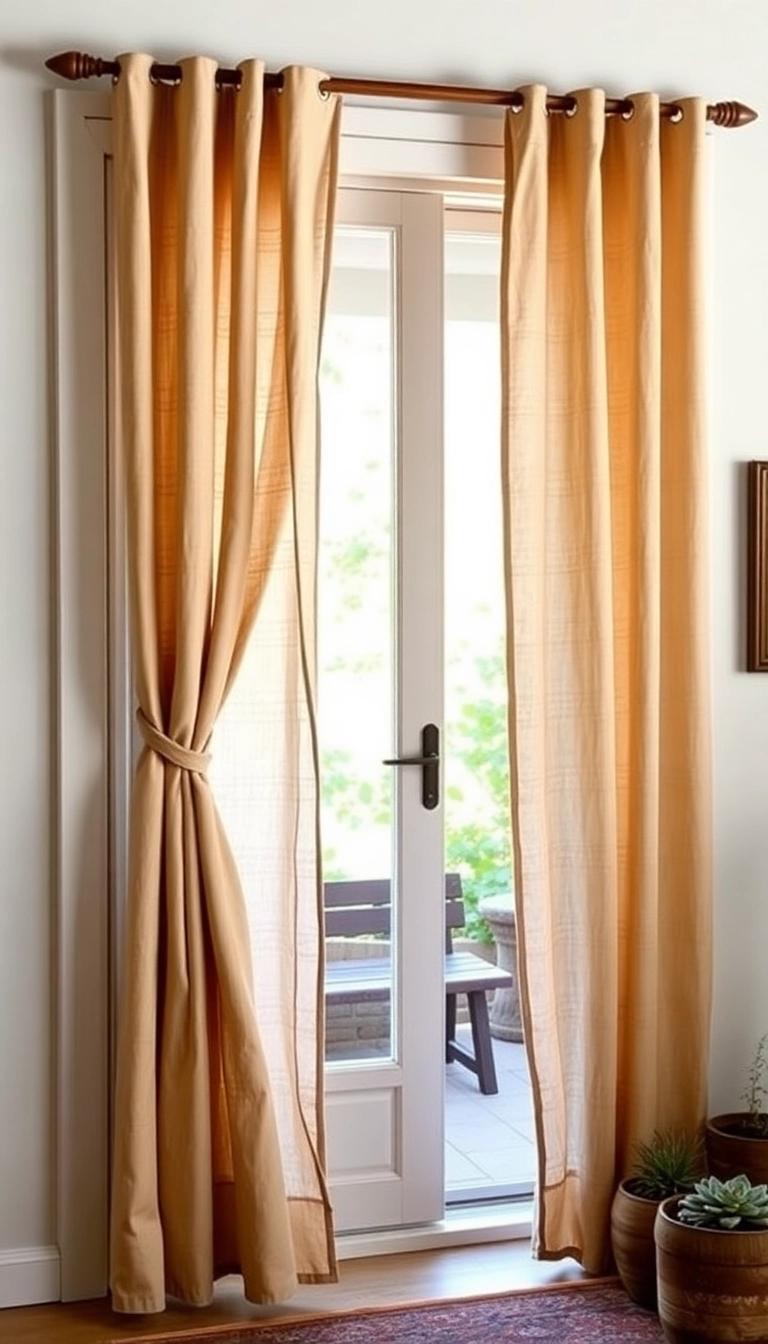 14 Minimalist Patio Door Curtain Ideas That Will Simplify Your Space! - 2. Natural Linen