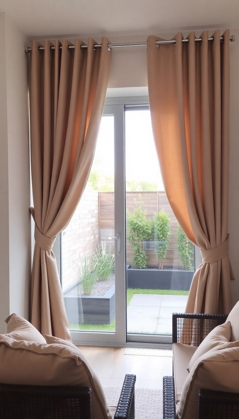 14 Minimalist Patio Door Curtain Ideas That Will Simplify Your Space! - 4. Solid Color Curtains