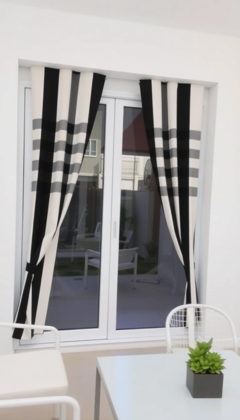 14 Minimalist Patio Door Curtain Ideas That Will Simplify Your Space! - 5. Monochromatic Patterns