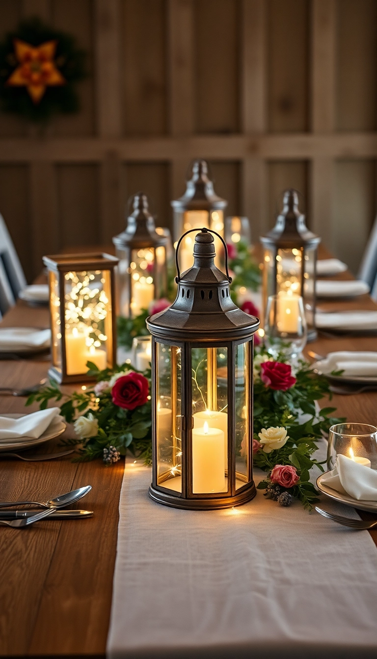 15 Incredible Farmhouse Table Centerpiece Ideas That Will Wow Your Guests! - 3. Vintage Lanterns