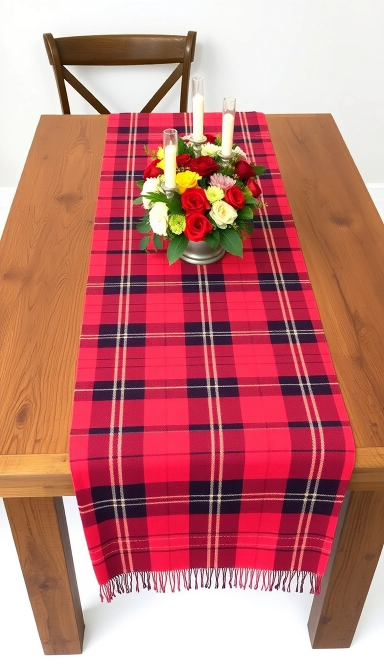 15 Incredible Farmhouse Table Centerpiece Ideas That Will Wow Your Guests! - 8. Colorful Table Runner