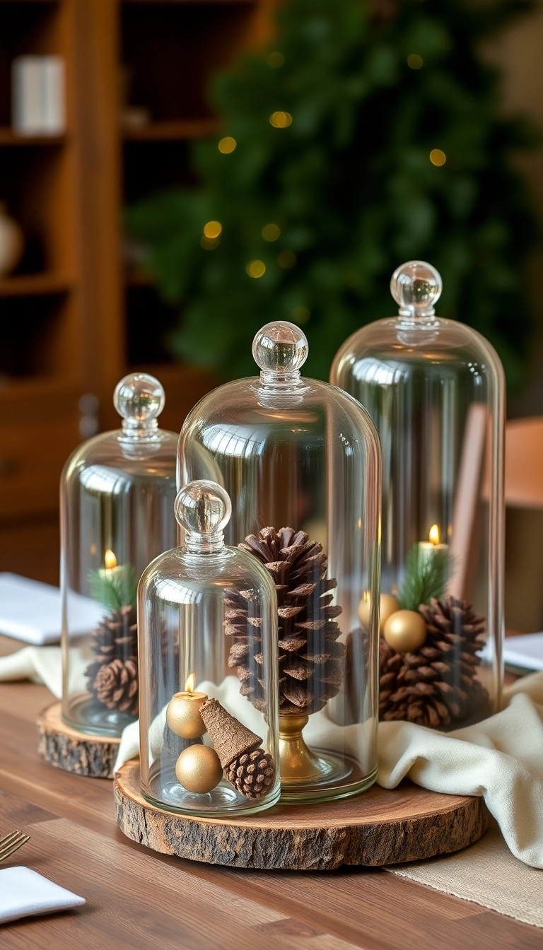 15 Incredible Farmhouse Table Centerpiece Ideas That Will Wow Your Guests! - 9. Glass Cloche Display