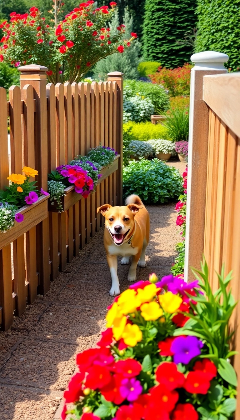 15 Stunning Wooden Dog Fence Ideas That'll Make Your Backyard the Talk of the Neighborhood! - 12. Dog-Friendly Fence with Built-in Planters