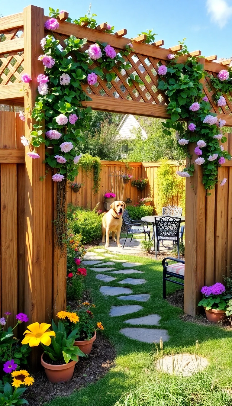 15 Stunning Wooden Dog Fence Ideas That'll Make Your Backyard the Talk of the Neighborhood! - 4. Lattice-Top Fence