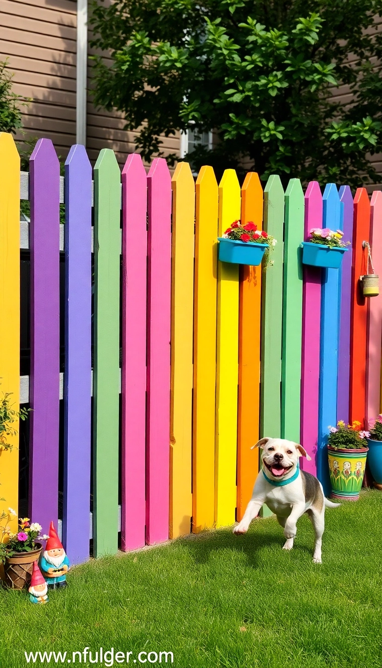 15 Stunning Wooden Dog Fence Ideas That'll Make Your Backyard the Talk of the Neighborhood! - 8. Painted Wooden Fence