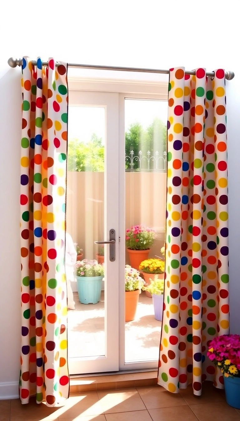 16 Colorful Patio Door Curtain Ideas That Will Brighten Up Your Space! - 3. Playful Polka Dots