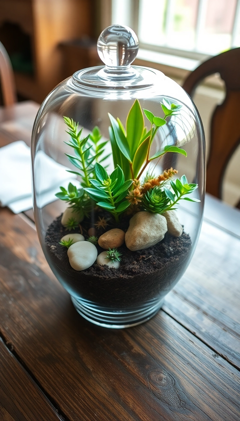 19 DIY Farmhouse Table Centerpiece Ideas That Are Surprisingly Simple! - 19. DIY Terrarium Centerpiece