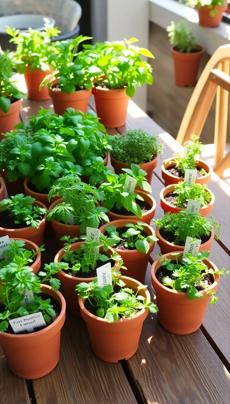 19 DIY Farmhouse Table Centerpiece Ideas That Are Surprisingly Simple! - 9. Terracotta Pots with Herbs