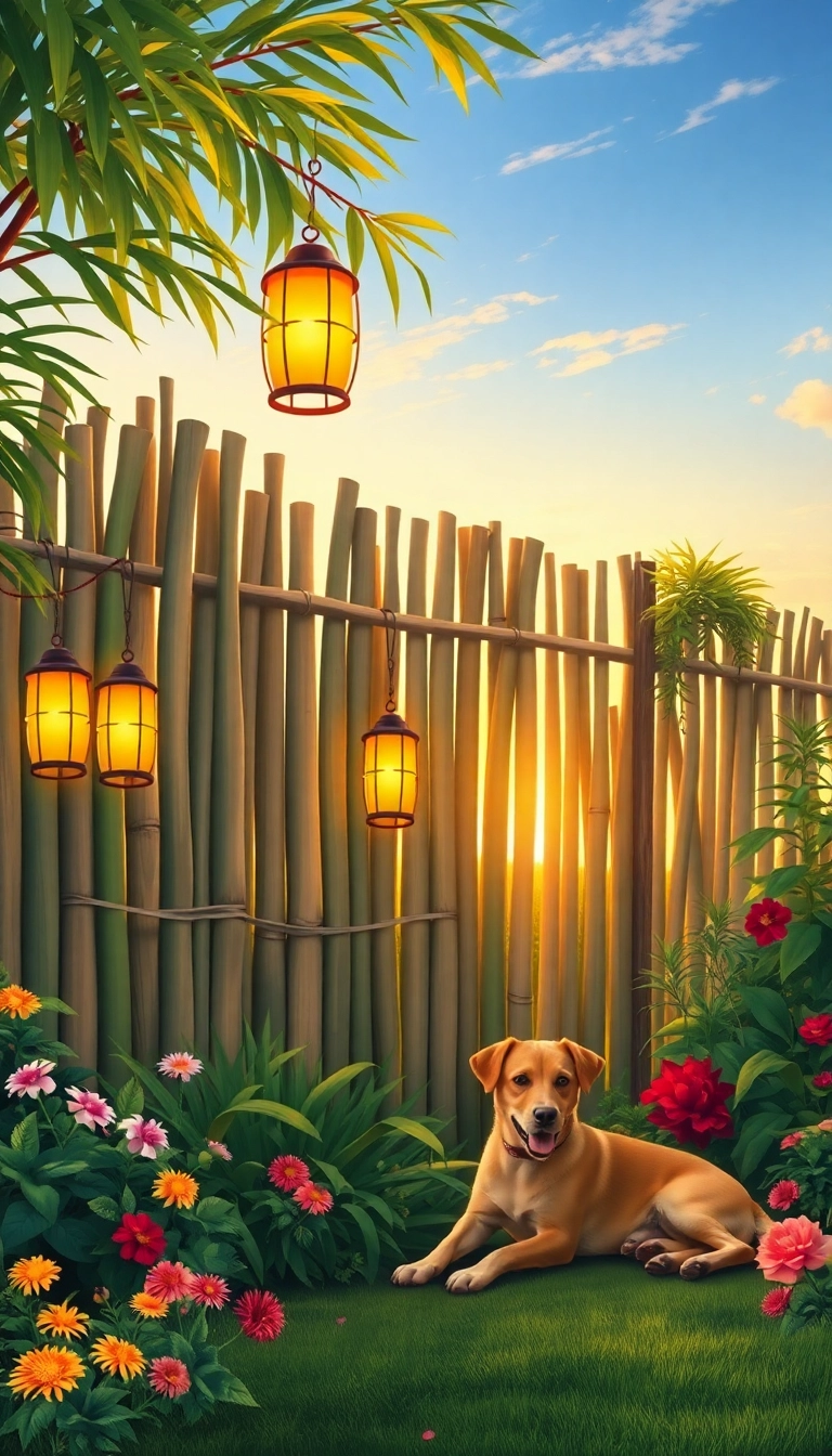 19 Decorative Dog Fence Ideas That Will Add Style and Elegance to Your Yard! - 8. Artful Bamboo Fences