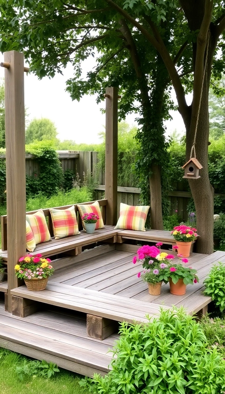 21 Creative Floating Deck Ideas to Elevate Your Outdoor Space (Wait Till You See #12!) - 1. Rustic Charm with Wooden Beams