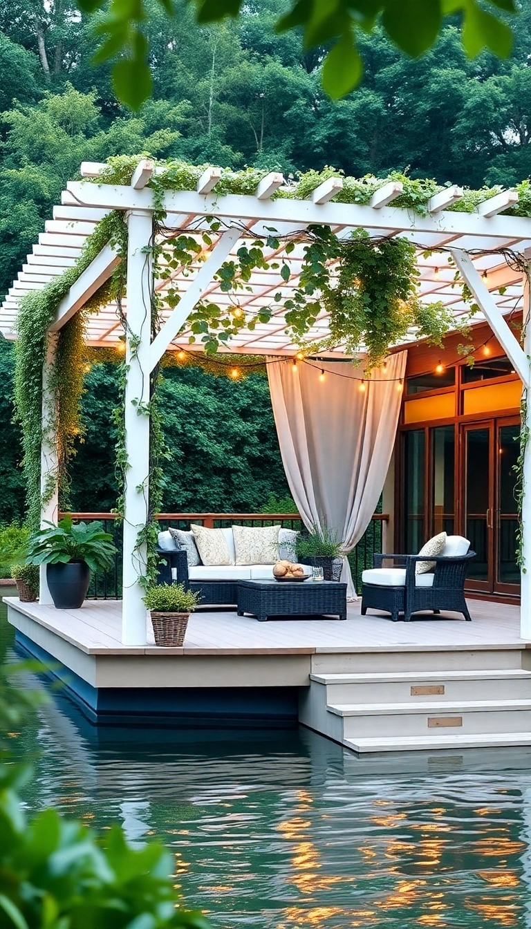 21 Creative Floating Deck Ideas to Elevate Your Outdoor Space (Wait Till You See #12!) - 14. Charming Pergola Retreat