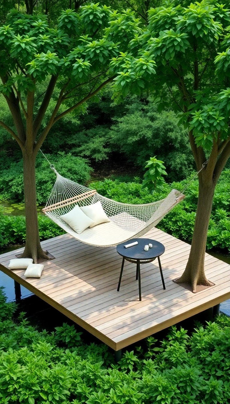 21 Creative Floating Deck Ideas to Elevate Your Outdoor Space (Wait Till You See #12!) - 15. Floating Deck with Hammock Haven