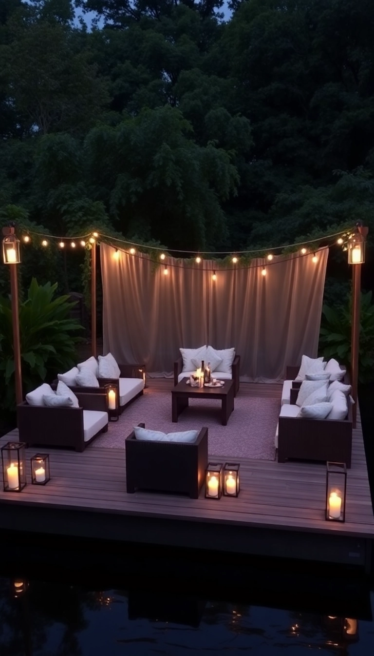 21 Creative Floating Deck Ideas to Elevate Your Outdoor Space (Wait Till You See #12!) - 21. Elegant Evening Deck