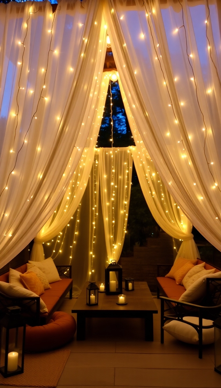 21 Stunning Patio Door Curtain Ideas That Will Transform Your Space (You Won't Believe #11!) - 17. Whimsical Fairy Lights