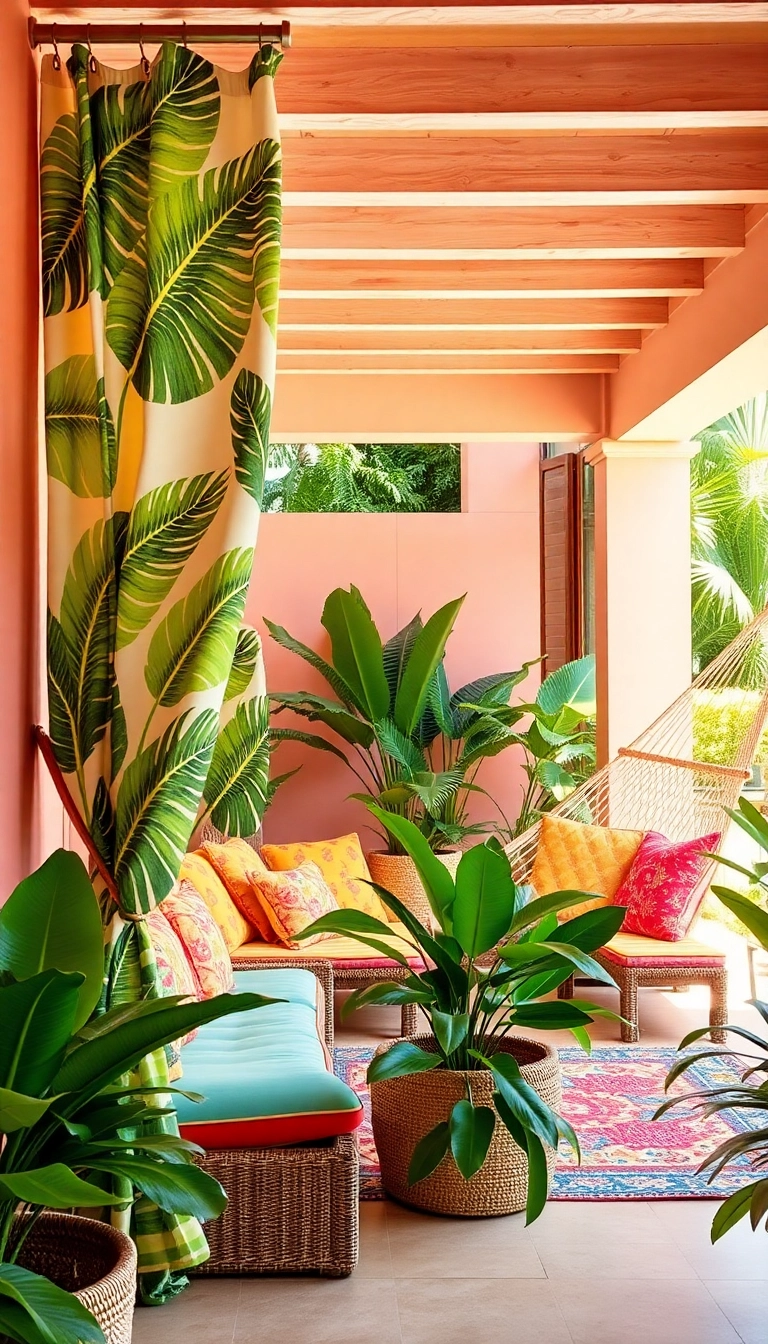 21 Stunning Patio Door Curtain Ideas That Will Transform Your Space (You Won't Believe #11!) - 4. Tropical Vibes