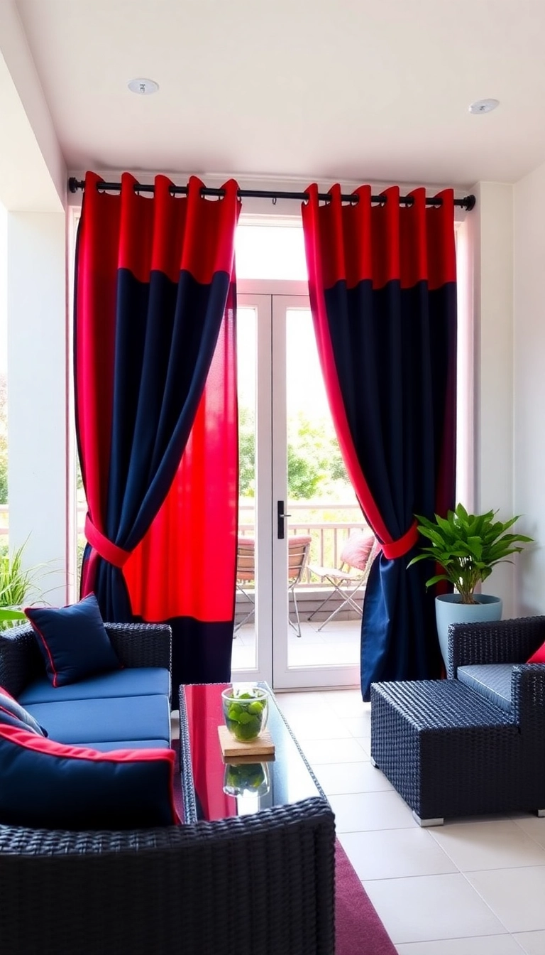 21 Stunning Patio Door Curtain Ideas That Will Transform Your Space (You Won't Believe #11!) - 6. Bold Color Blocks