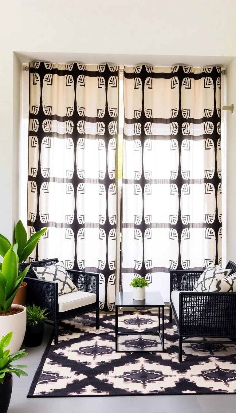 21 Stunning Patio Door Curtain Ideas That Will Transform Your Space (You Won't Believe #11!) - 9. Geometric Patterns