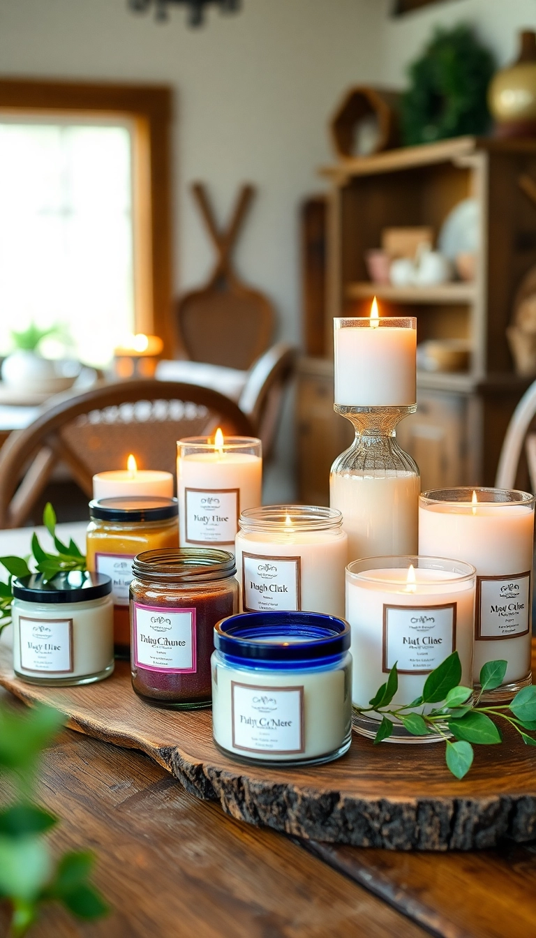 25 Affordable Farmhouse Table Centerpieces That Look Expensive! - 13. Fragrant Scented Candles