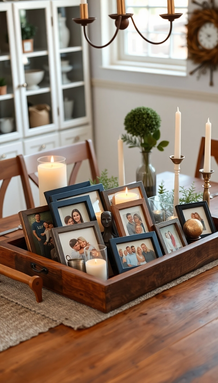 25 Affordable Farmhouse Table Centerpieces That Look Expensive! - 19. Personalized Photo Display