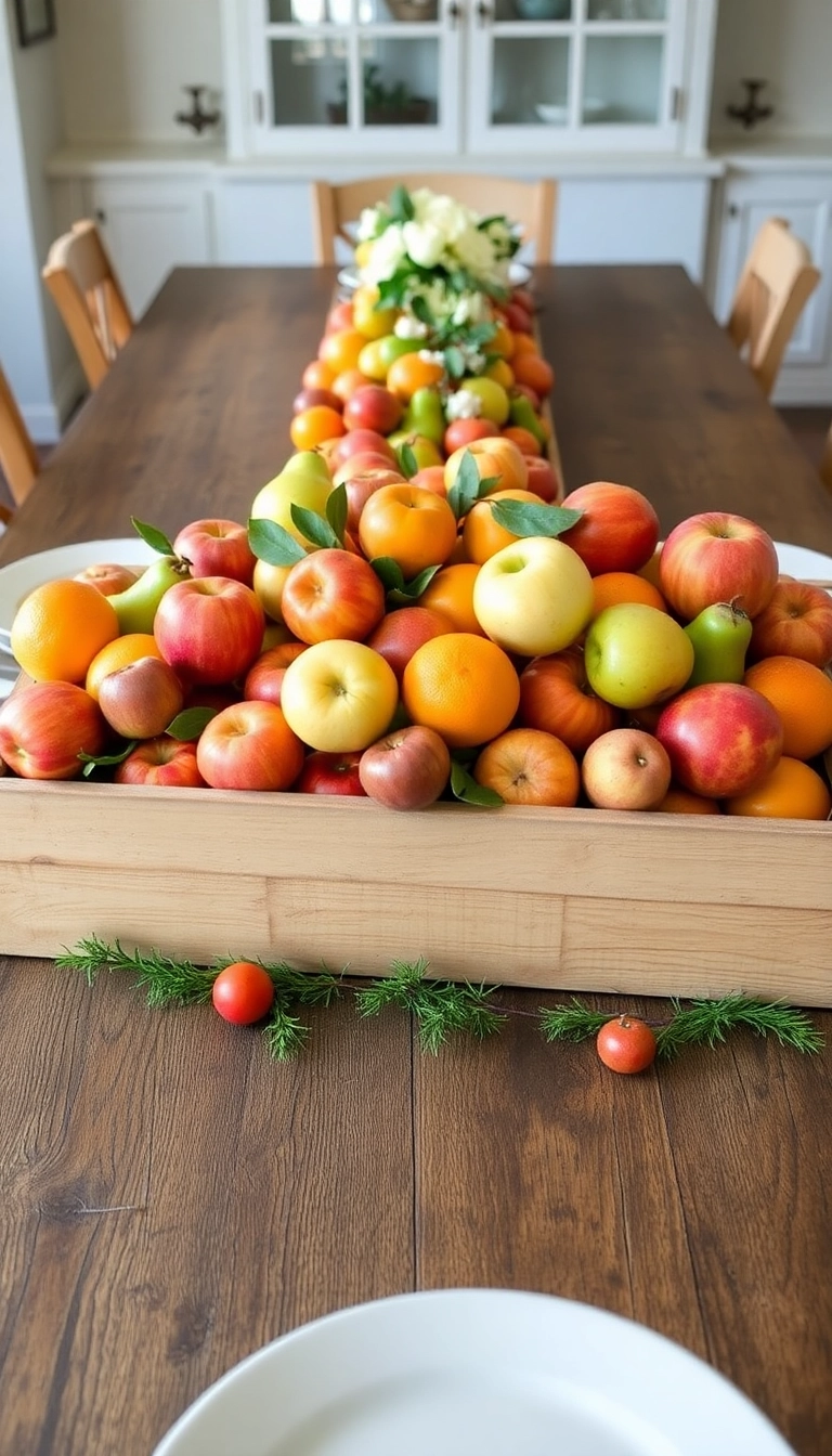 25 Affordable Farmhouse Table Centerpieces That Look Expensive! - 4. Seasonal Fruit Display