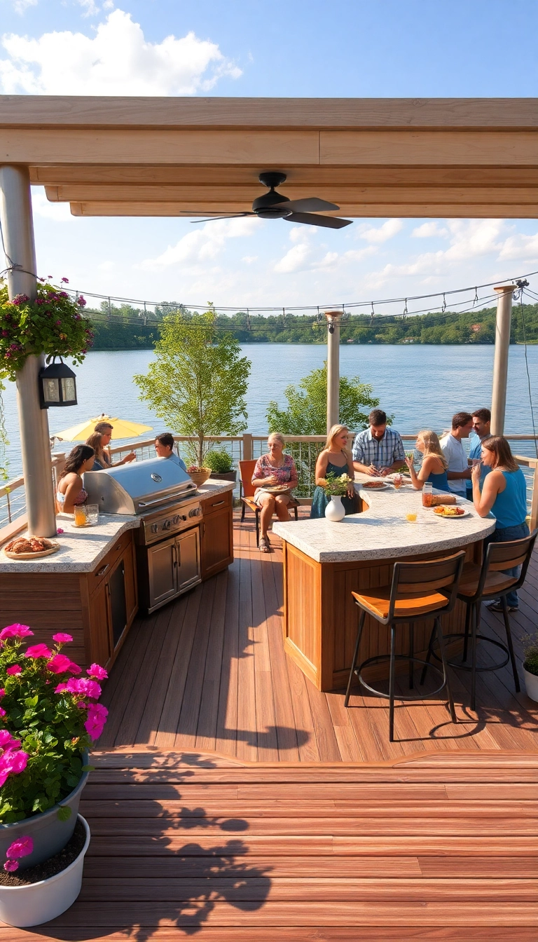 15 Affordable Floating Deck Ideas That Will Transform Your Backyard Into a Dream Oasis! - 12. Floating Deck with Outdoor Kitchen