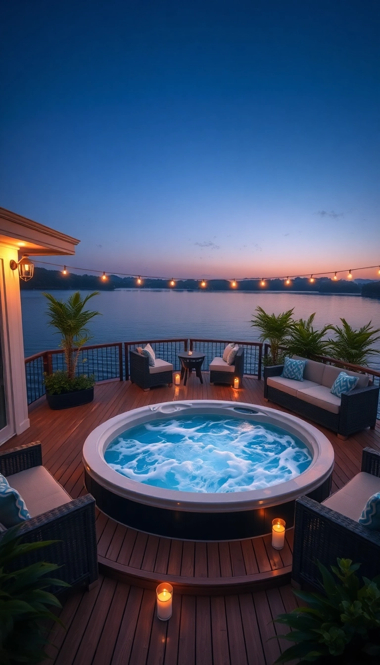 15 Affordable Floating Deck Ideas That Will Transform Your Backyard Into a Dream Oasis! - 15. Floating Deck with Hot Tub