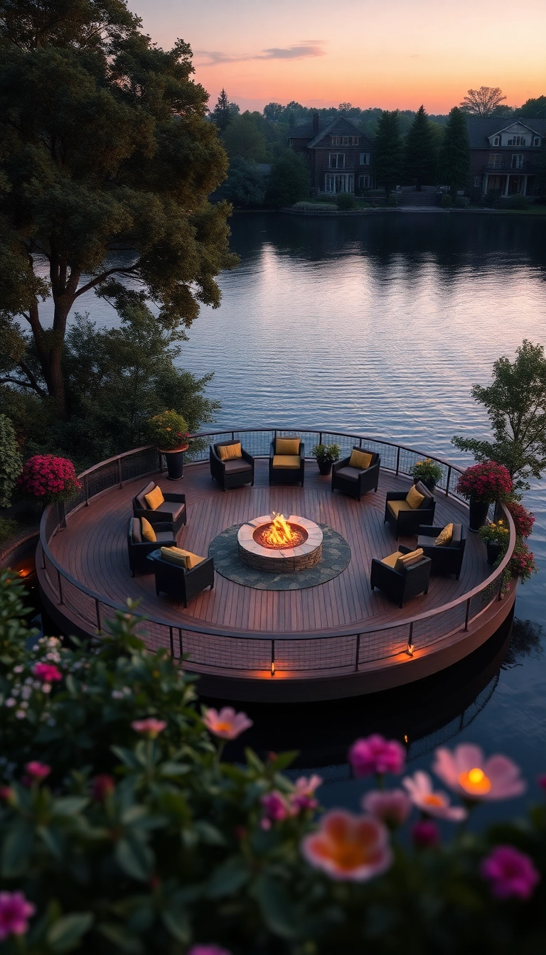 15 Affordable Floating Deck Ideas That Will Transform Your Backyard Into a Dream Oasis! - 5. Circular Floating Deck