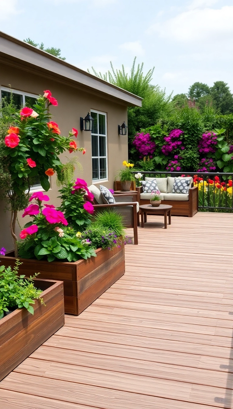 15 Affordable Floating Deck Ideas That Will Transform Your Backyard Into a Dream Oasis! - 6. Floating Deck with Built-In Planters