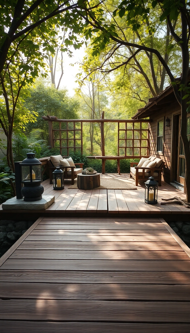 15 Affordable Floating Deck Ideas That Will Transform Your Backyard Into a Dream Oasis! - 9. Rustic Stone and Wood Combo