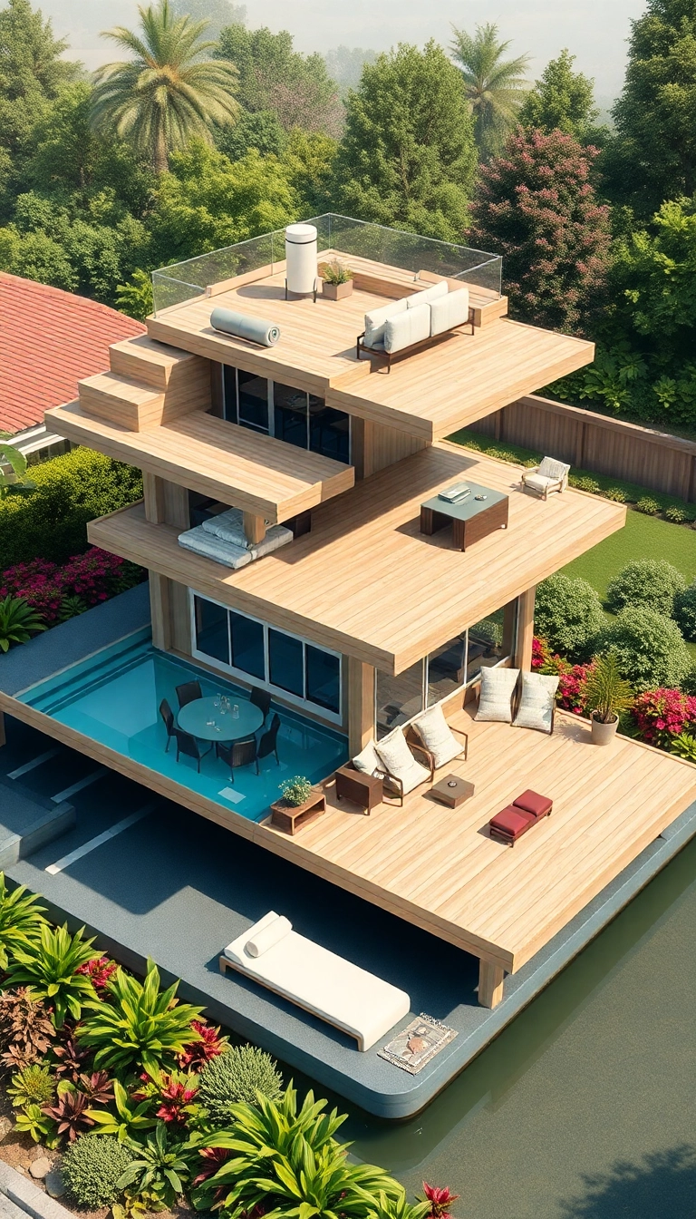 20 Modern Floating Decks That Will Leave You in Awe (Number 8 Is a Must-See!) - 3. Multi-Level Decking