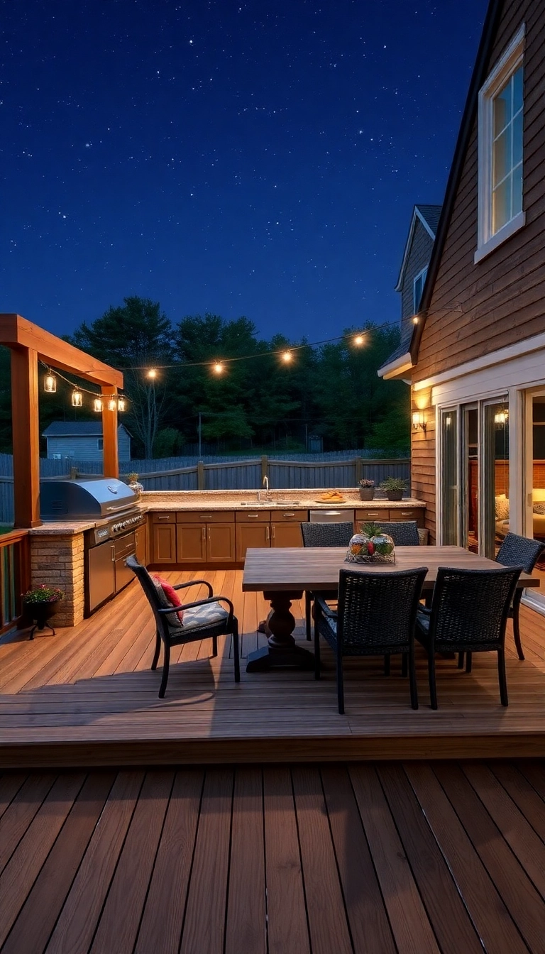 20 Modern Floating Decks That Will Leave You in Awe (Number 8 Is a Must-See!) - 9. Outdoor Kitchens and Dining Areas