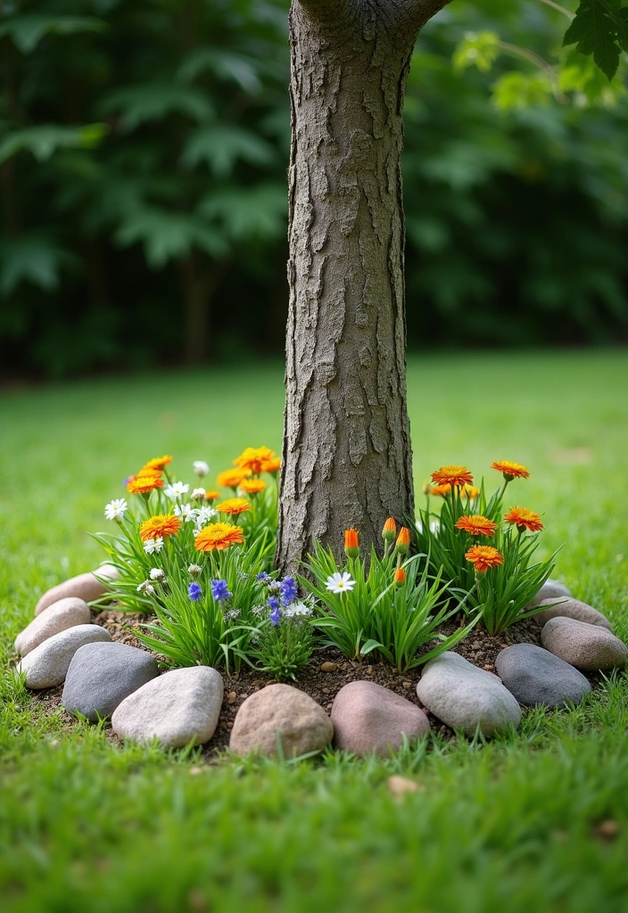 10 Stunning Edging Ideas Around Trees That Will Transform Your Garden! - 1. Natural Stone Edging