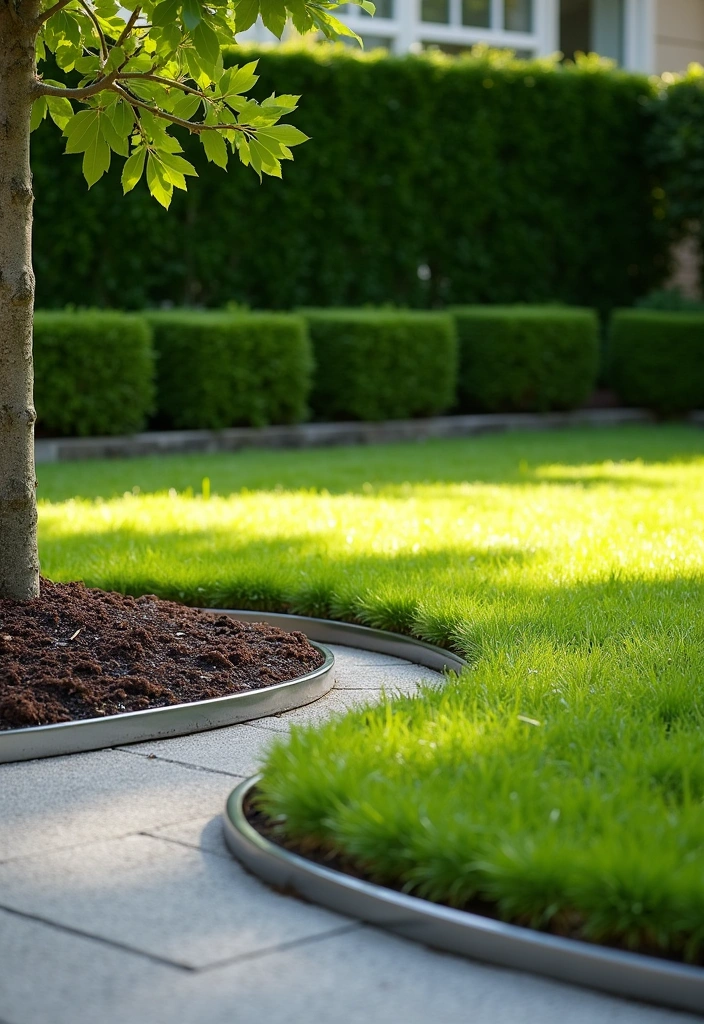 10 Stunning Edging Ideas Around Trees That Will Transform Your Garden! - 2. Elegant Metal Borders