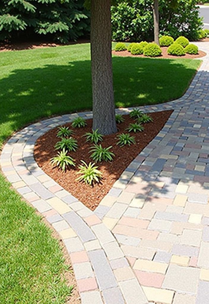 10 Stunning Edging Ideas Around Trees That Will Transform Your Garden! - 6. Edging with Pavers