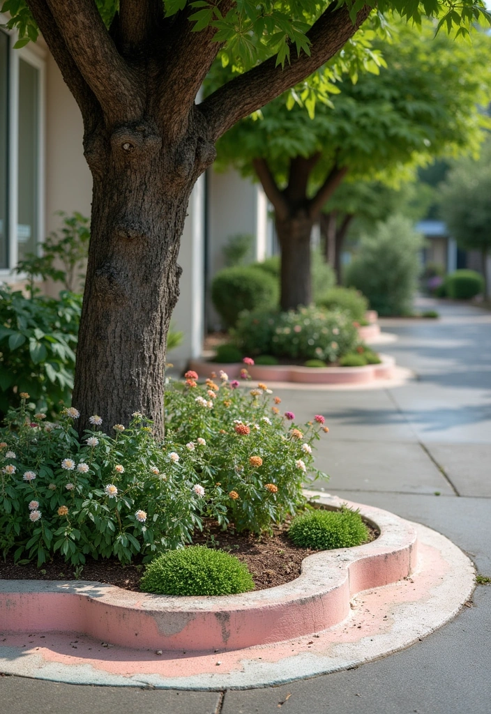 10 Stunning Edging Ideas Around Trees That Will Transform Your Garden! - 7. Artistic Concrete Edging