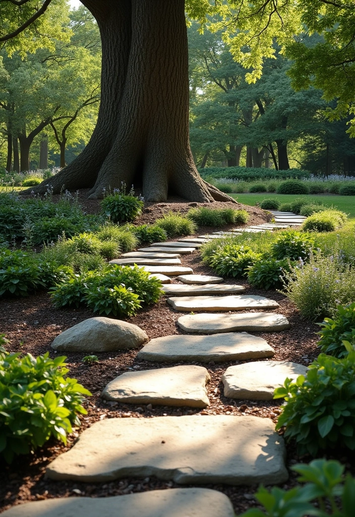 19 Creative Tree Edging Ideas That Will Leave Your Neighbors Speechless! - 2. Stone Pathway Edging