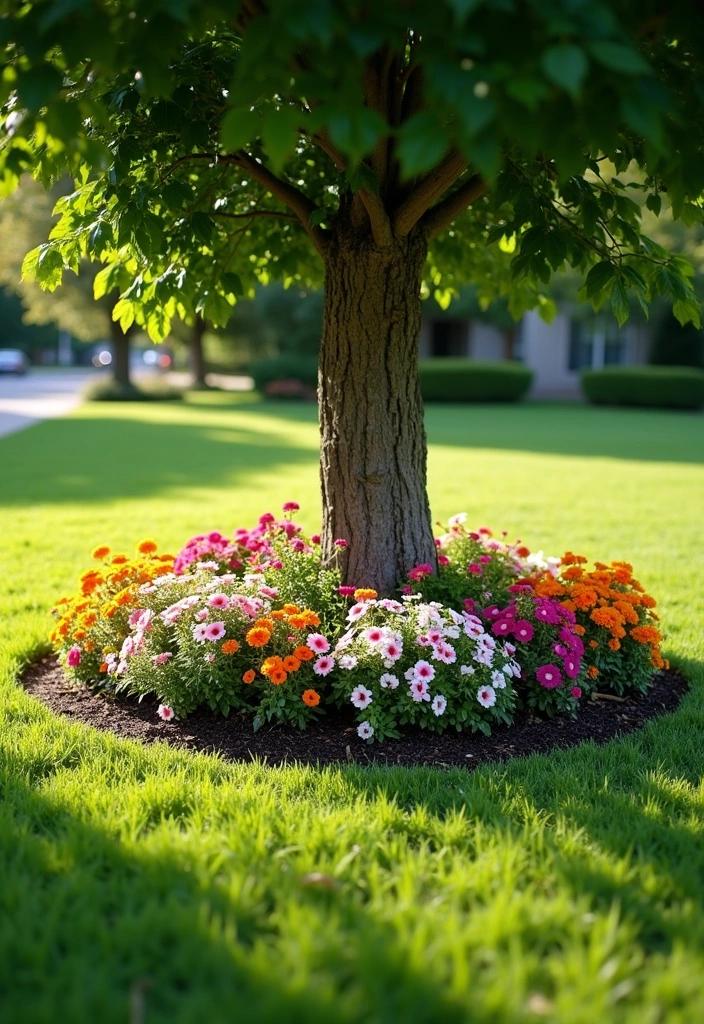 19 Creative Tree Edging Ideas That Will Leave Your Neighbors Speechless! - 3. Flower Bed Borders