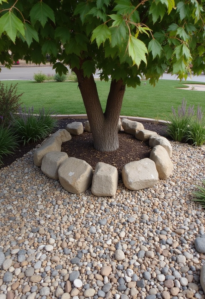 19 Creative Tree Edging Ideas That Will Leave Your Neighbors Speechless! - 6. Gravel and Stone Mix