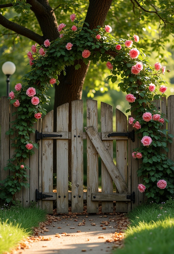 20 DIY Garden Edging Ideas Around Trees That Will Wow Your Guests! - 13. Vintage Fence Edging