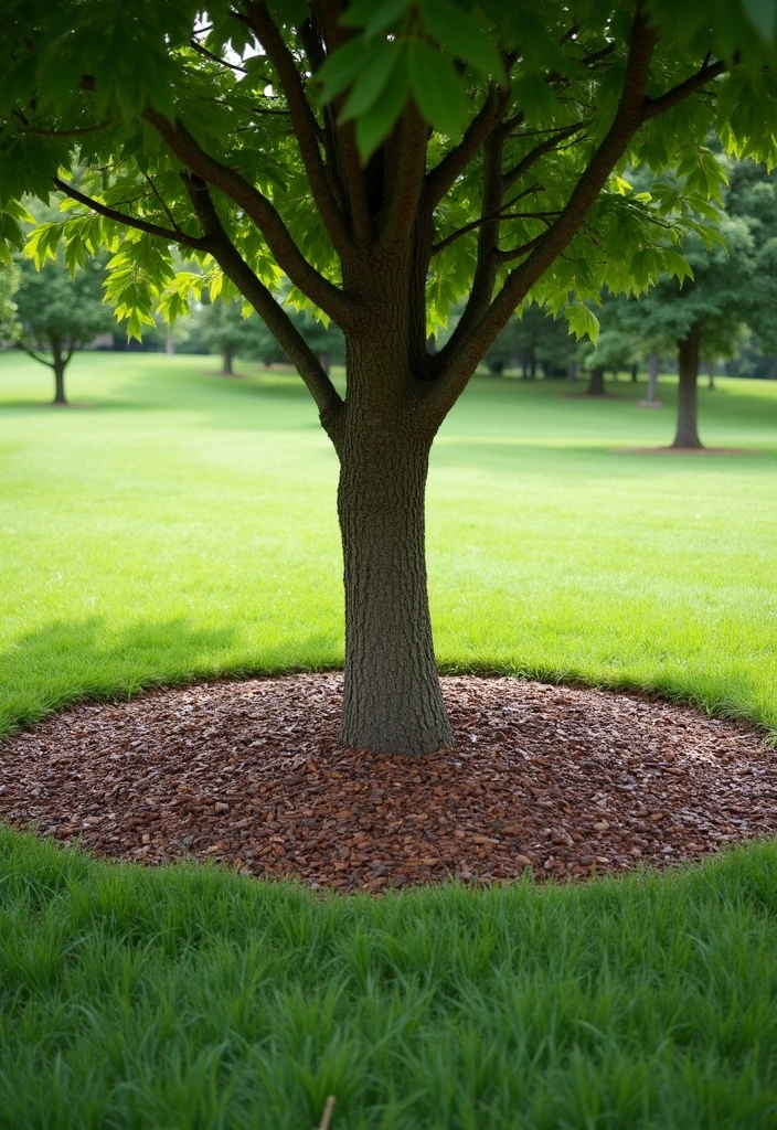 20 DIY Garden Edging Ideas Around Trees That Will Wow Your Guests! - 19. Natural Wood Chips