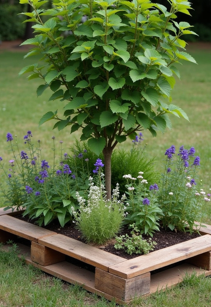 20 DIY Garden Edging Ideas Around Trees That Will Wow Your Guests! - 7. Upcycled Pallet Edging