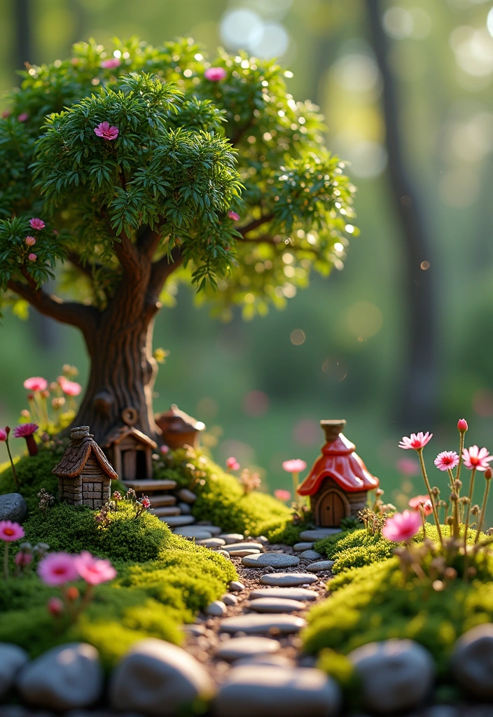 24 Beautiful Edging Ideas Around Trees to Create a Stunning Aesthetic Garden (You Won't Believe #15!) - 10. Charming Fairy Garden Edging