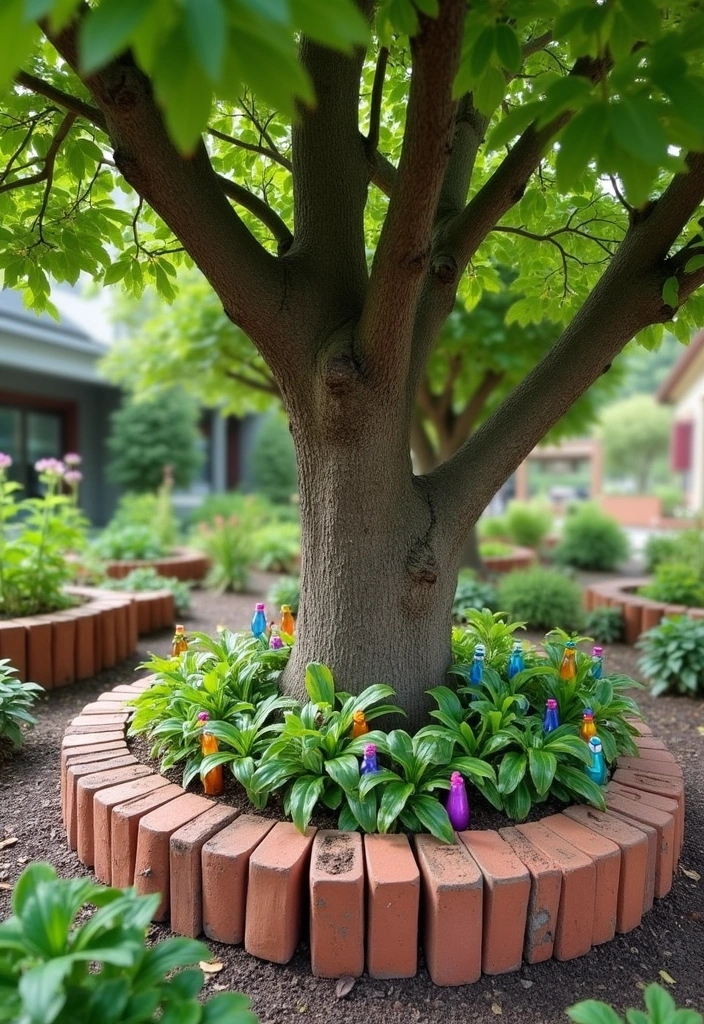 24 Beautiful Edging Ideas Around Trees to Create a Stunning Aesthetic Garden (You Won't Believe #15!) - 12. Unique Upcycled Edging