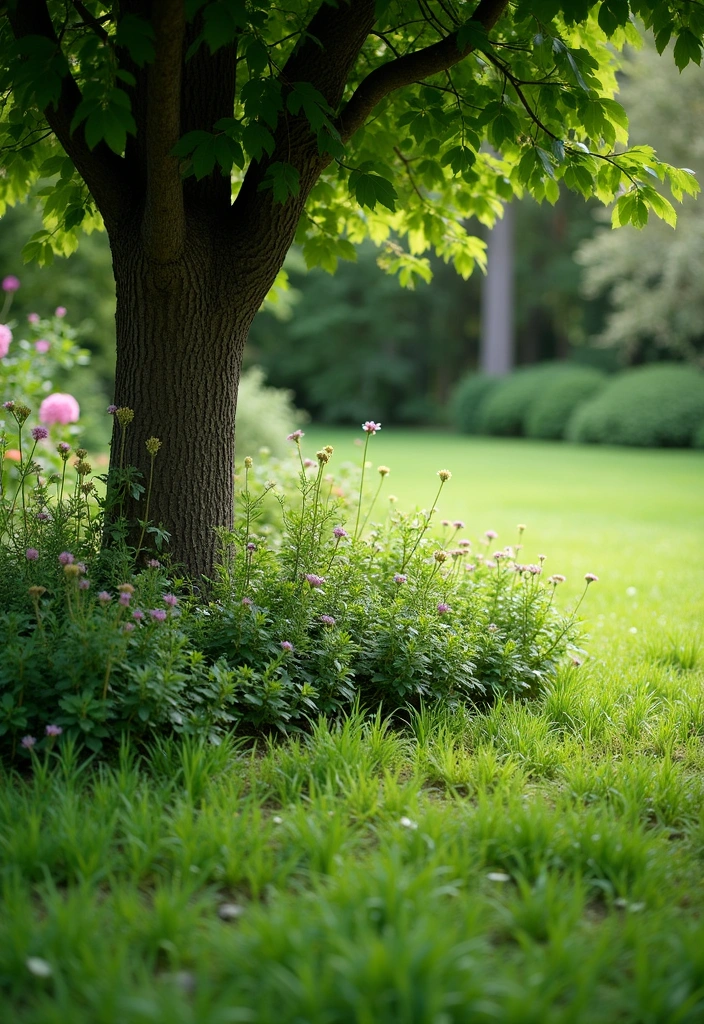 24 Beautiful Edging Ideas Around Trees to Create a Stunning Aesthetic Garden (You Won't Believe #15!) - 14. Lush Ground Cover