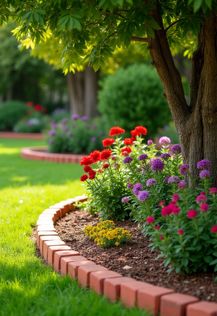 24 Beautiful Edging Ideas Around Trees to Create a Stunning Aesthetic Garden (You Won't Believe #15!) - 15. Eye-Catching Terracotta Edging