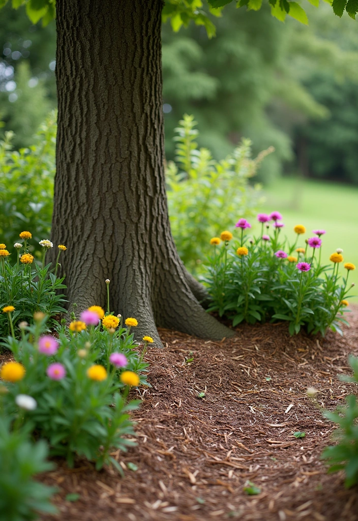 24 Beautiful Edging Ideas Around Trees to Create a Stunning Aesthetic Garden (You Won't Believe #15!) - 19. Textured Bark Edging