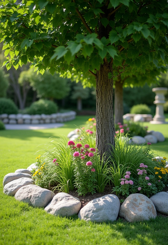 24 Beautiful Edging Ideas Around Trees to Create a Stunning Aesthetic Garden (You Won't Believe #15!) - 2. Elegant Stone Borders