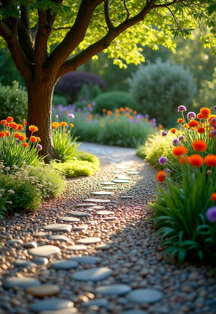 24 Beautiful Edging Ideas Around Trees to Create a Stunning Aesthetic Garden (You Won't Believe #15!) - 5. Whimsical Pebble Pathways