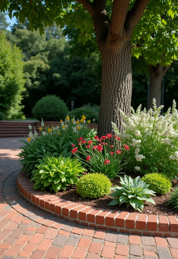 24 Beautiful Edging Ideas Around Trees to Create a Stunning Aesthetic Garden (You Won't Believe #15!) - 6. Classic Brick Borders