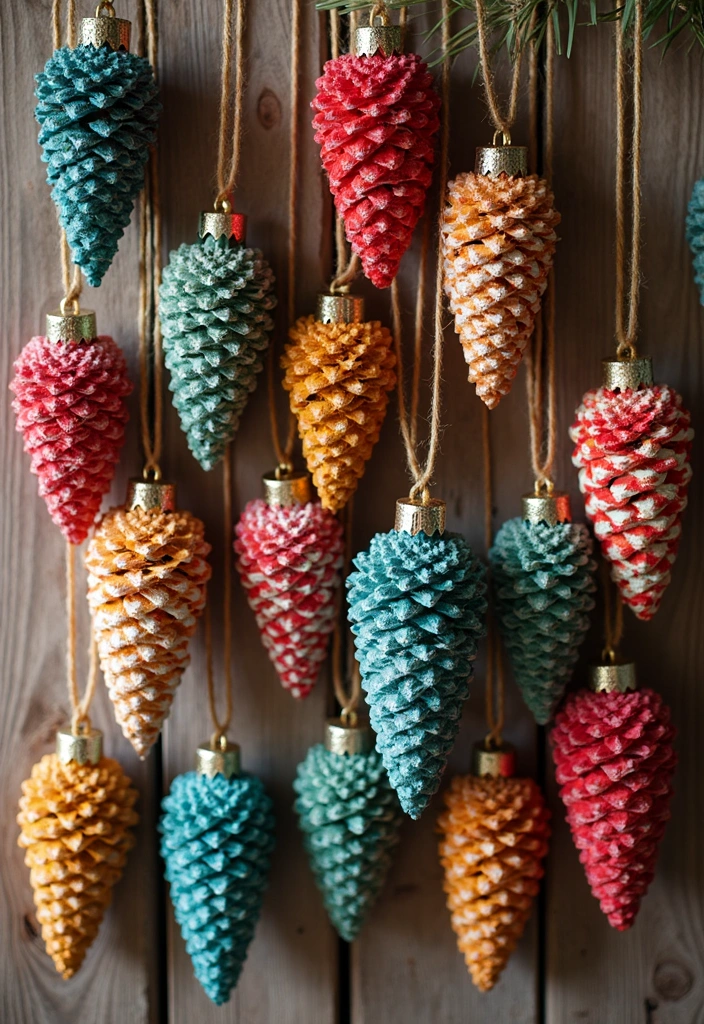 13 Pine Cone Ornaments That Will Make Your Holidays Sparkle (DIY Magic Awaits!) - 2. Painted Pine Cone Ornaments